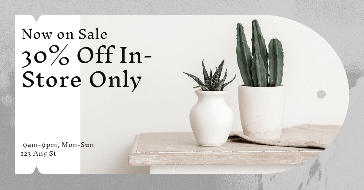 Potted Plant Display Simple Flower Pots Promotion Ecommerce Banner预览效果