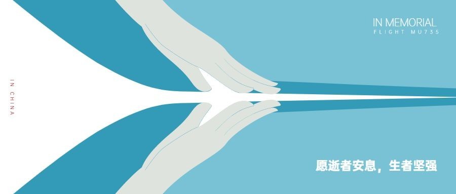 沉痛哀悼空难事件公众号首图预览效果