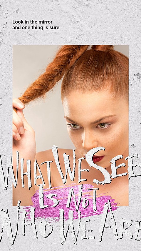 Retro Texture Background Woman Show Positive Text Quotes Instagram Story