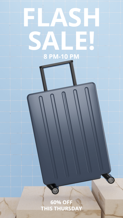 Grid Background Fresh Style Luggage Display Flash Sale Ecommerce Story