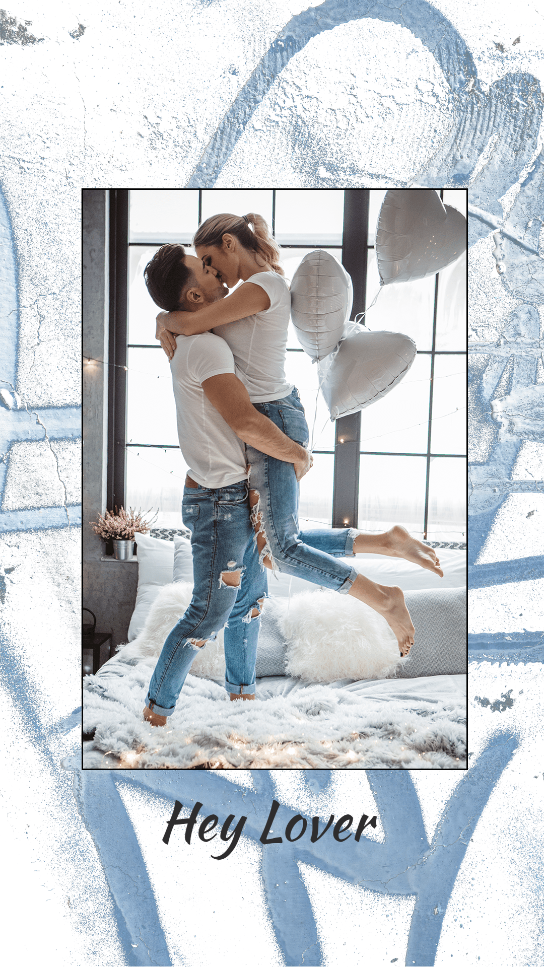 Literary Couple Kissing Graphic Layout Instagram Story