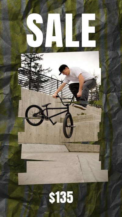 Simple Pleated Paper Backgorund Cycle Boy Sports Equipment Sale Instagram Story