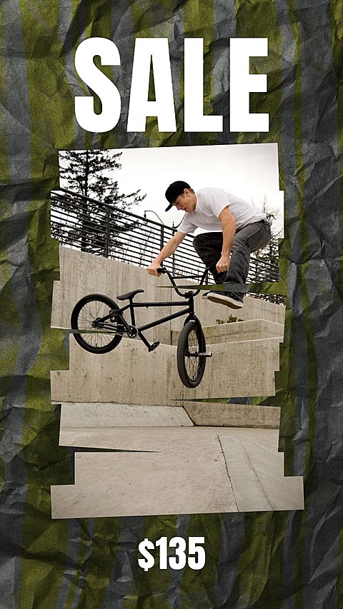 Simple Pleated Paper Backgorund Cycle Boy Sports Equipment Sale Instagram Story