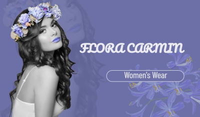 Literary Retro Style Purple Background Women's Wear Brand Introduction Business Card