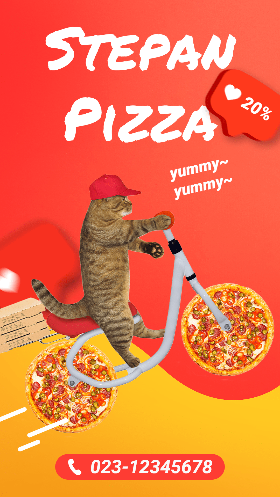 Pizza Fast Food Delivery Fun Marketing Cutout Ecommerce Story