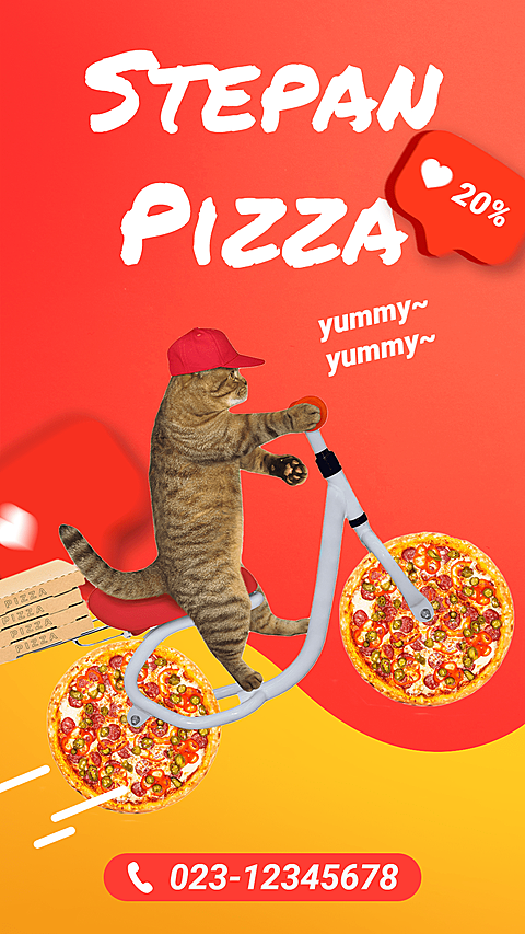 Pizza Fast Food Delivery Fun Marketing Cutout Ecommerce Story
