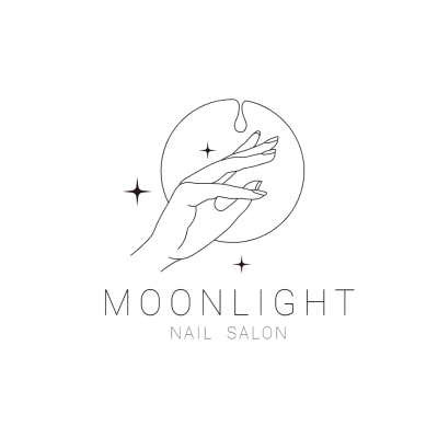Handpainted Line Element Nail Art Manicures Salon Logo