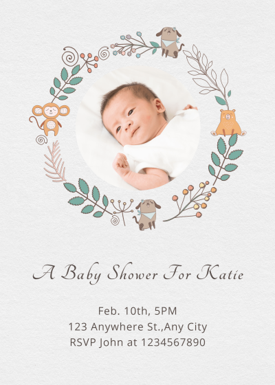 Cartoon Dog Baby shower invitation letter