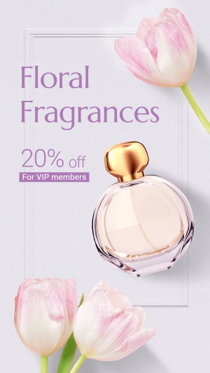Pink Flower Decorate Women’s Perfume Fragrance Sale Promotion Ecommerce Story