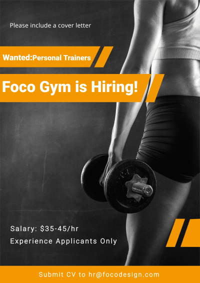 Gym Fitness Training Services Hiring Ad LinkedIn Post