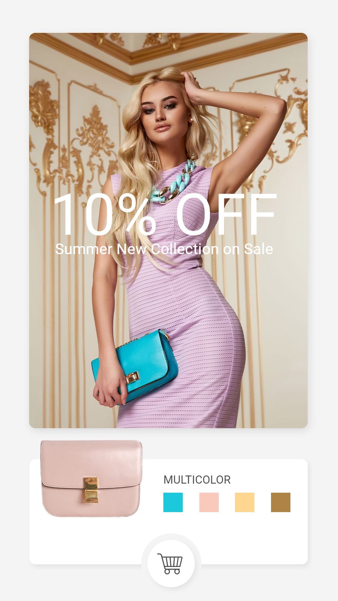 Fresh Style Women's Handbag Fashion Product Palette Website Interface Simulation Discount Sale Ecommerce Story预览效果
