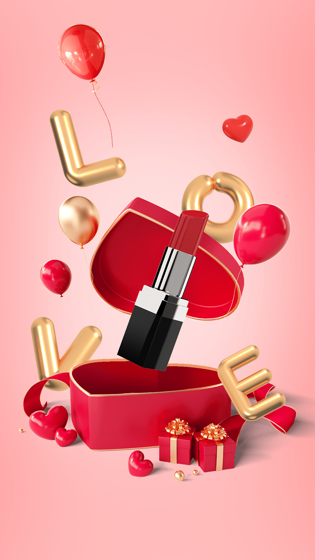 Lipstick Product Mockup Beauty Makeup Cosmetics Valentine's Day Marketing Cutout Ecommerce Story