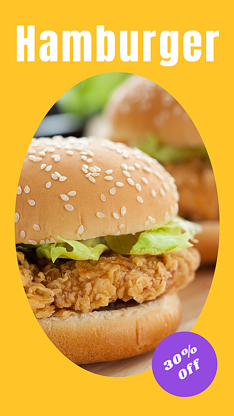 Delicious Food Record Hamburger Cartoon Simple Fashion Style Instagram Story