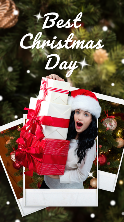 Creative Style Christmas Woman Personal Show Gift Element Instagram Story