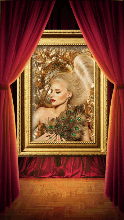 Luxury Style Curtain Element Photo Frame Woman Instagram Story Video