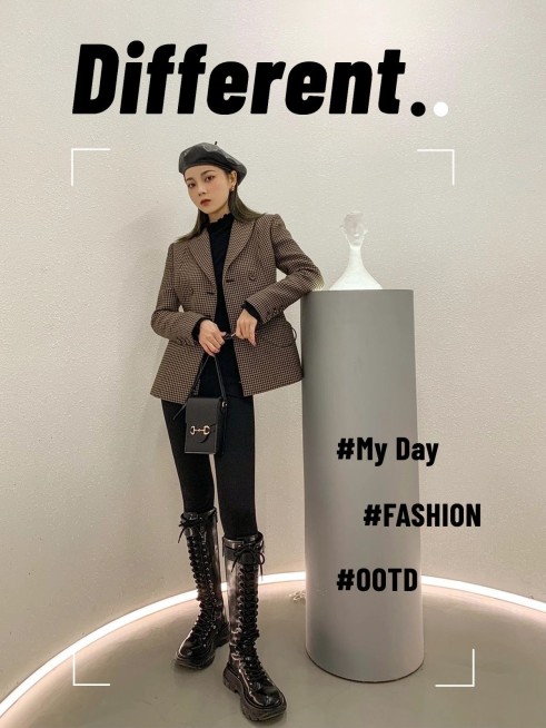 Ootd辣妹穿搭攻略简约风plog模板预览效果