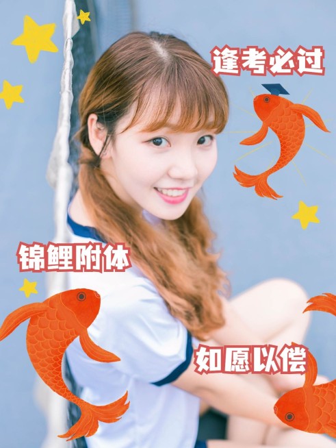 高考祝福晒照自拍可爱风plog模板预览效果