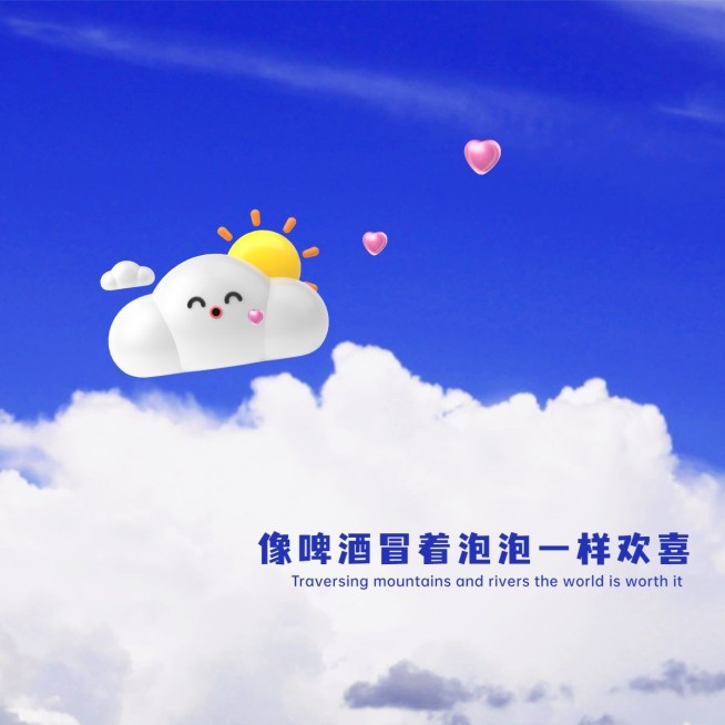 日常晒天空3D元素可爱风plog模板预览效果