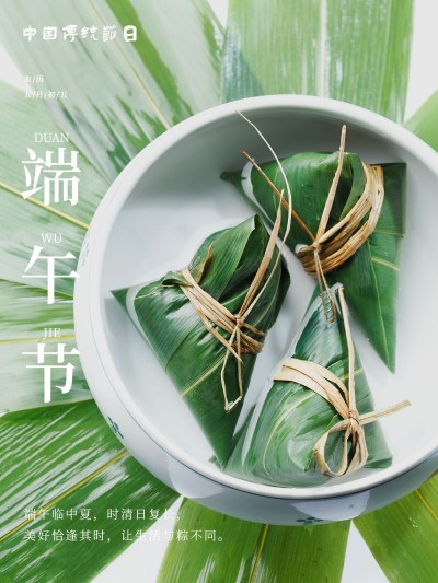 端午节晒美食粽子简约风plog模板
