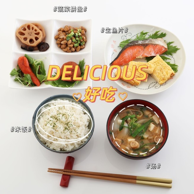 正餐词卡美食记录简约风plog模板预览效果