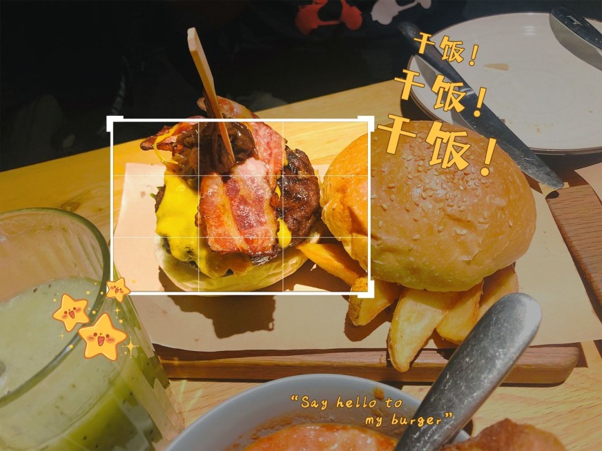 词卡正餐汉堡美食简约风plog模板预览效果