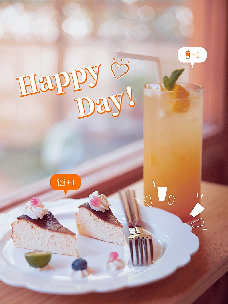 词卡晒甜品下午茶简约风plog模板