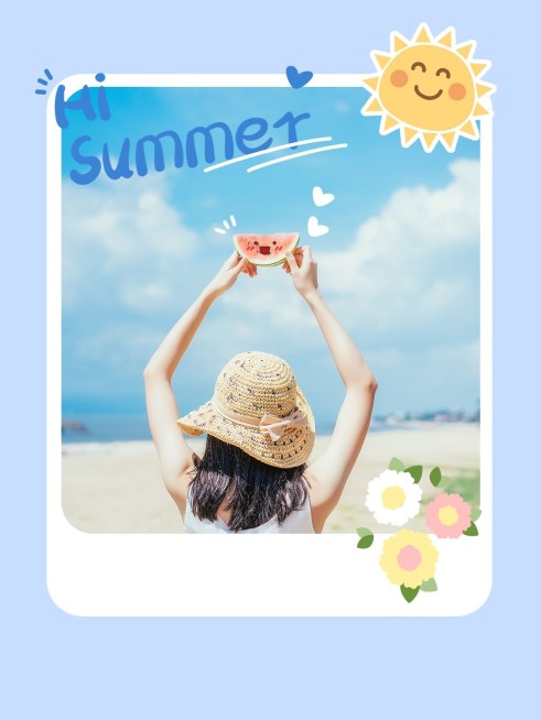 天空/云朵界面元素文艺风plog模板预览效果