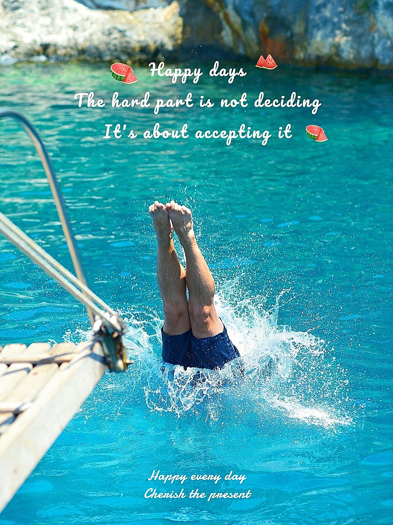 夏日生活分享游泳简约风plog模板