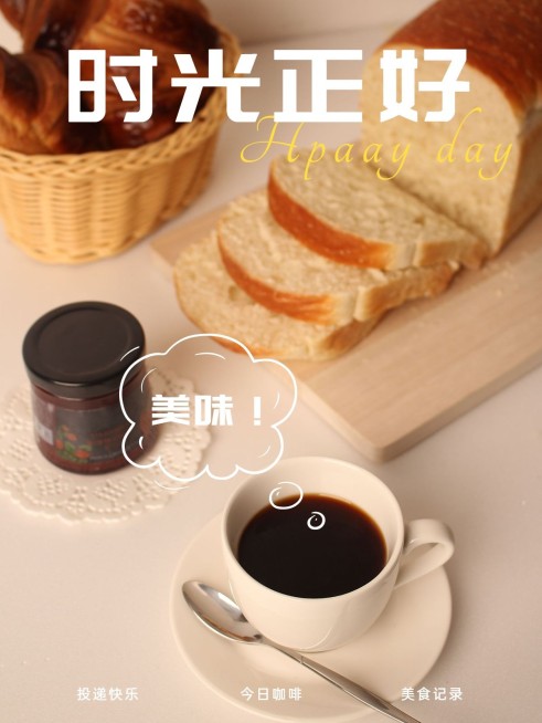 美食记录咖啡分享简约风plog模板预览效果