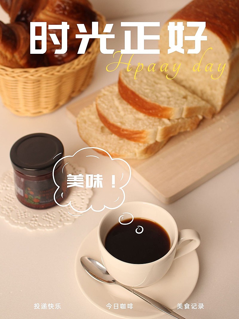 美食记录咖啡分享简约风plog模板