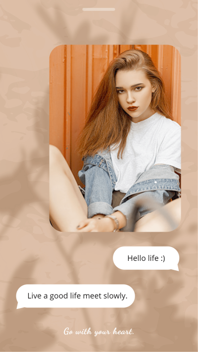 Fashion Leaf Shadow Element iPhone Chat interface simulation Instagram story
