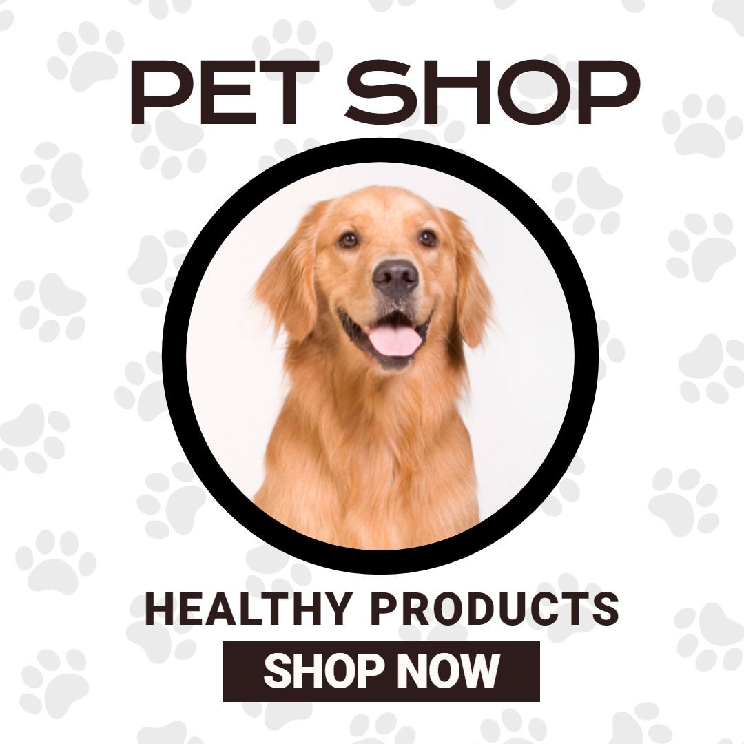 Black Circle Frame Pet Supplies Promo Ecommerce Product Image