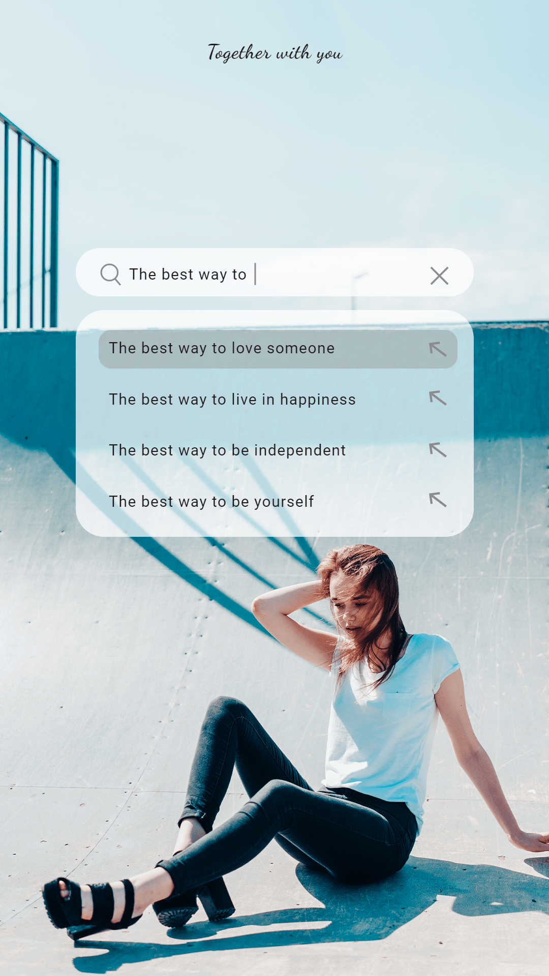 Literary Style Outdoor Sunshine Scene Woman Sports Moment Record iPhone interface simulation Instagram story