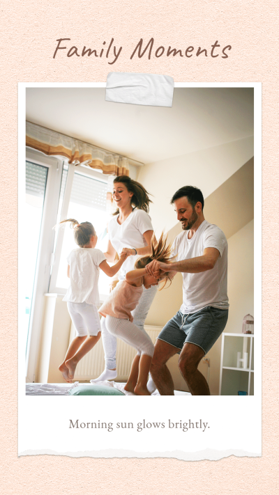 Literary Style Paper Tear Family Happy Moment Record Text Instagram Story