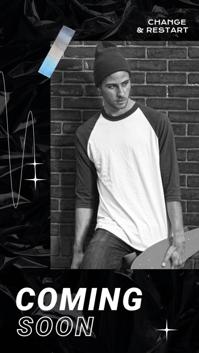 Black Plastic Style Men's Wear Display Promo Ecommerce Story