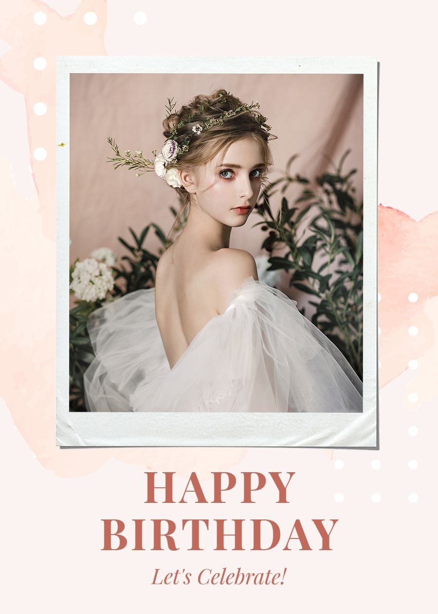 Simple Literary Style Dot Element Birthday Greeting card