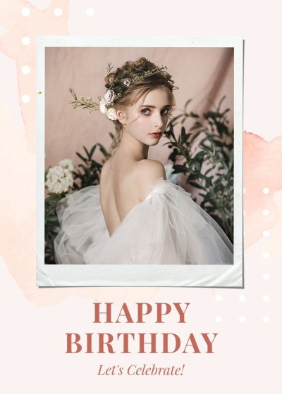 Simple Literary Style Dot Element Birthday Greeting card