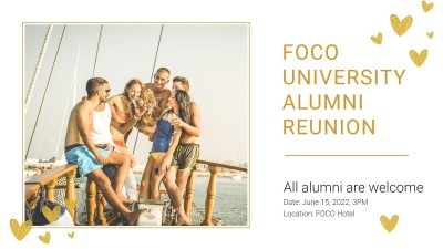 Gold Square Frame Gathering Party Facebook Event Cover