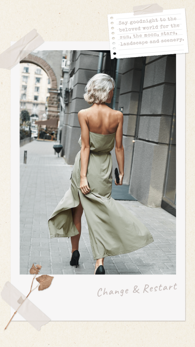 Withered Leaf Element Women's Wear Display Tearing paper style Ecommerce Story
