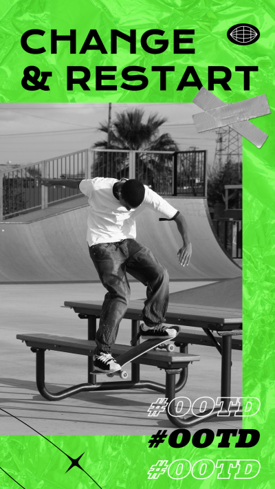 Fashion Plastic style Skate Boy Moment Record Instagram story