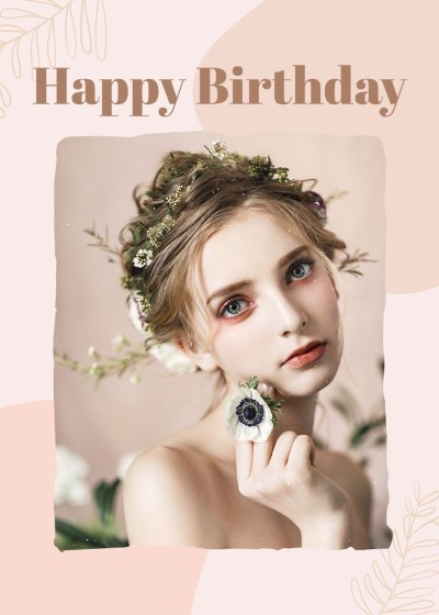 Simple Literary Style Hand Painted Color Block Element Birthday Greeting card