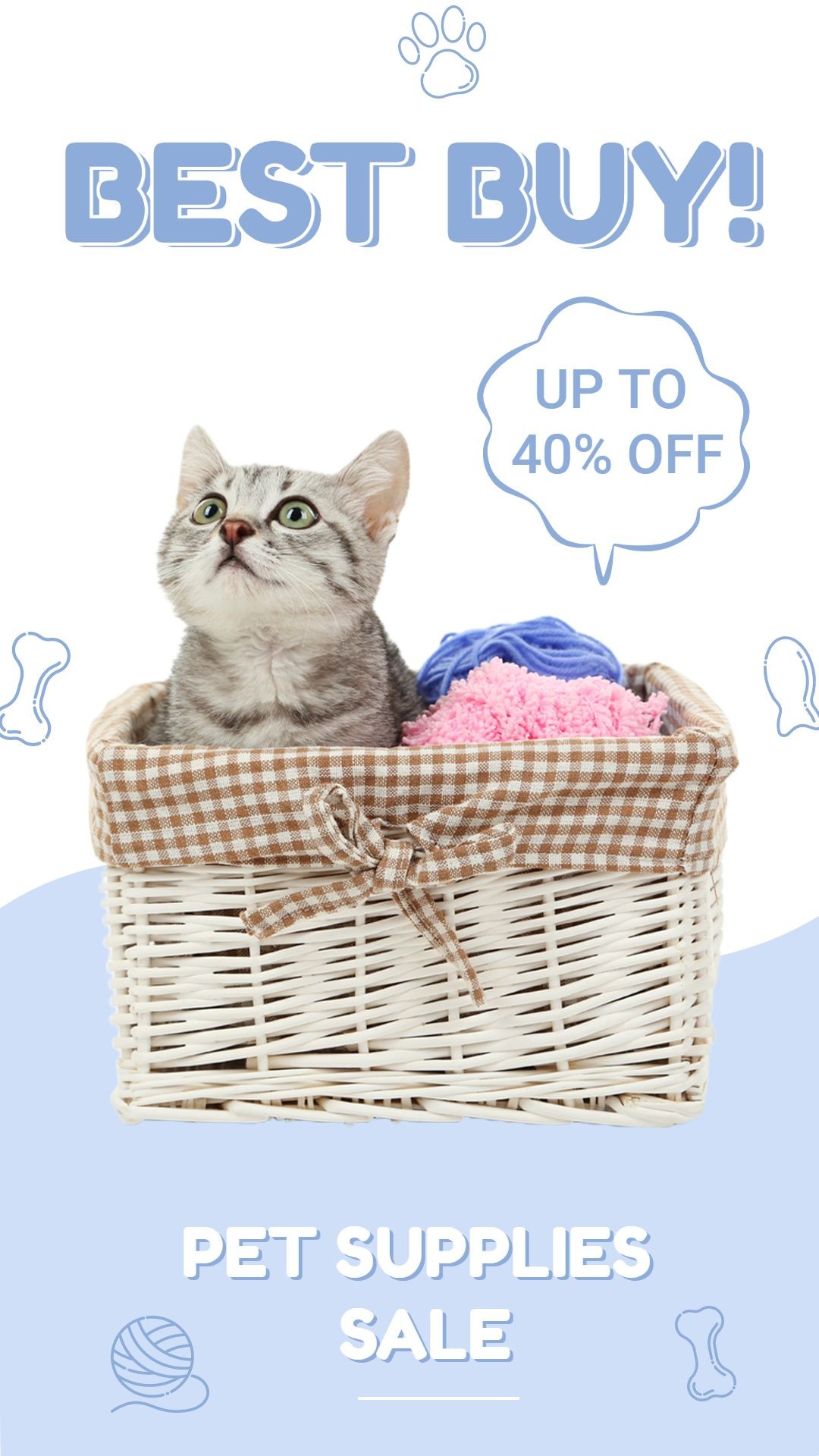 Basket Element Cute Style Pet Product Supplies Sale Promo Ecommerce Story预览效果