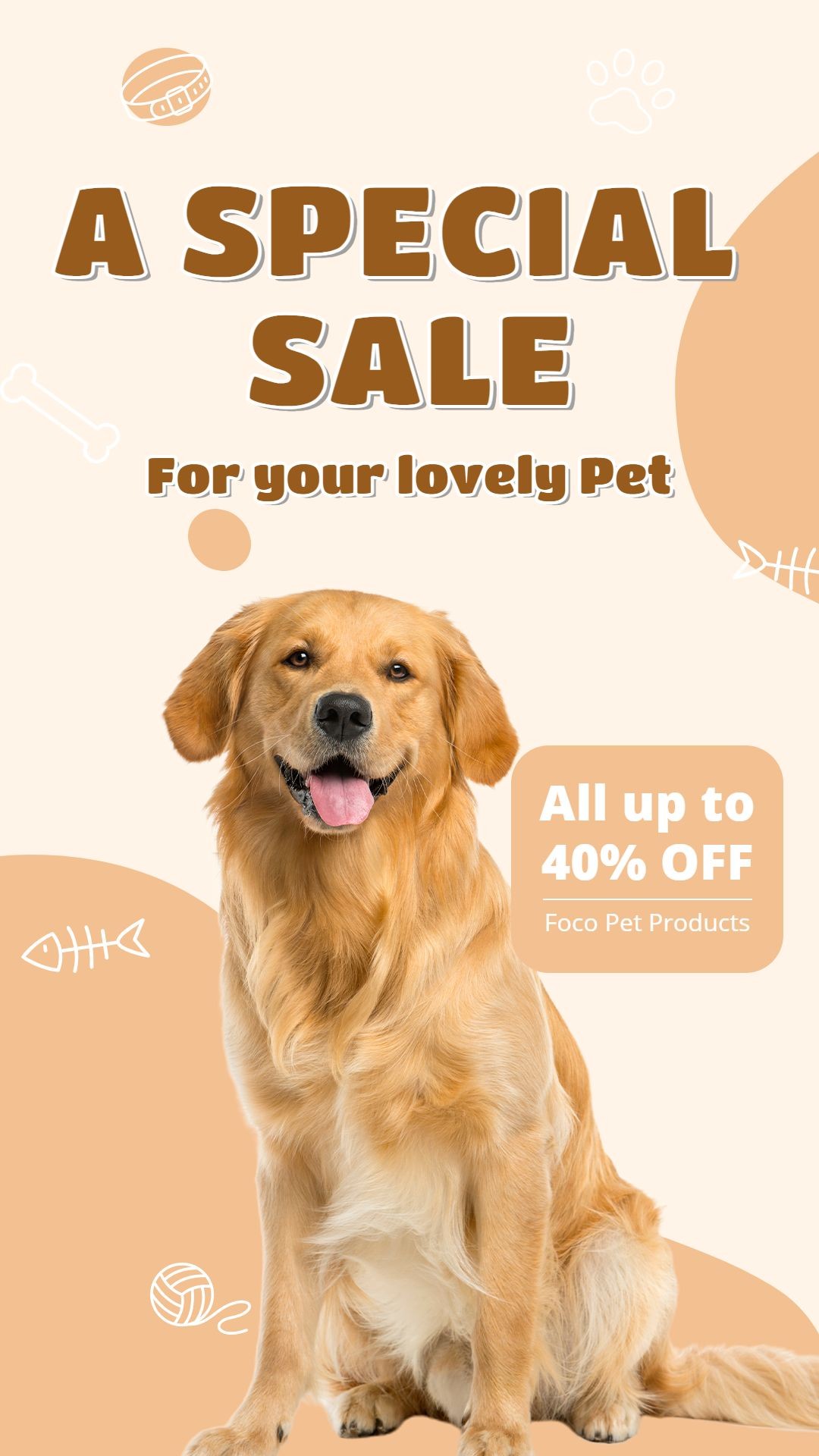 Fishbone Element Simple Style Pet Product Supplies Sale Promo Ecommerce Story预览效果