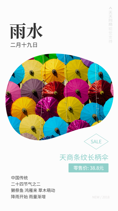 雨水节气应季好物展示促销