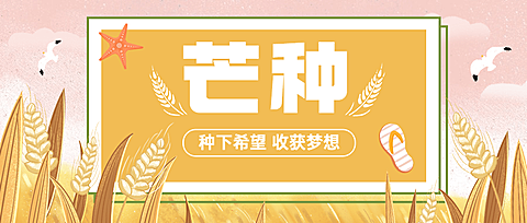 芒种节气问候祝福手绘公众号首图