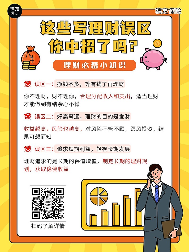 金融保险理财知识科普卡通小红书配图