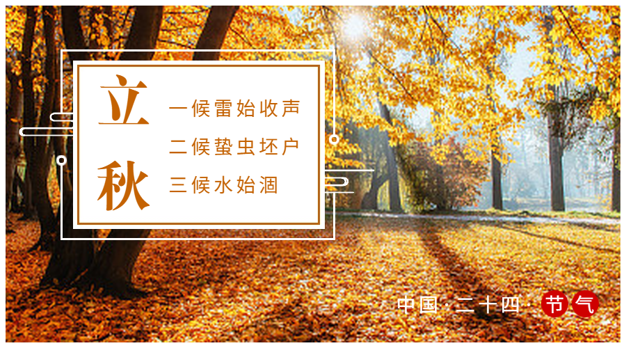 立秋清新文艺问候横图广告banner预览效果