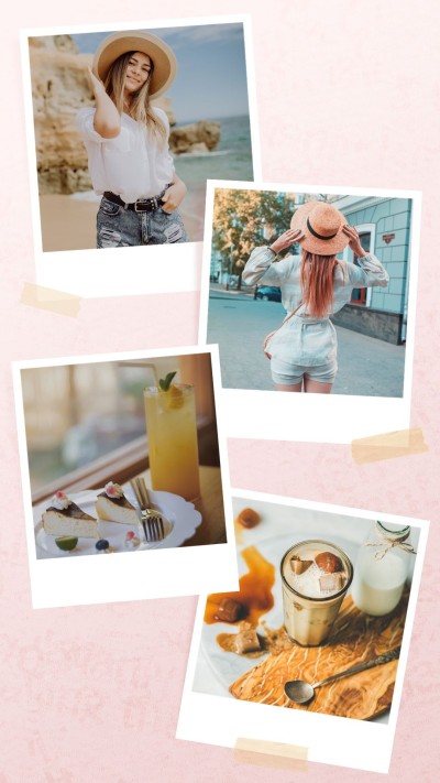Simple Polaroid style Drinks Woman Instagram story