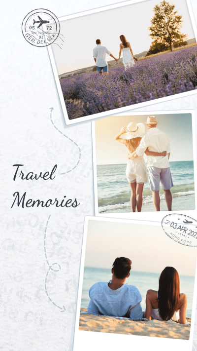 Polaroid style Couple Travel Memories Instagram story