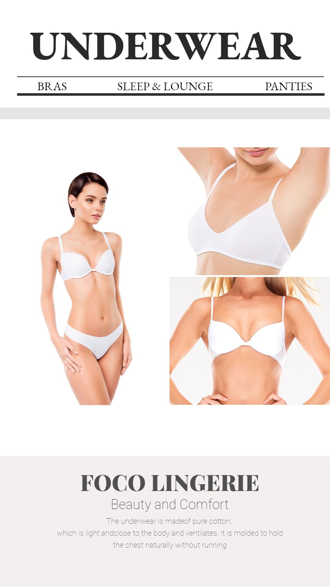 Woman Underwear Promotion Template Fashion Simple Style Poster Ecommerce Product预览效果